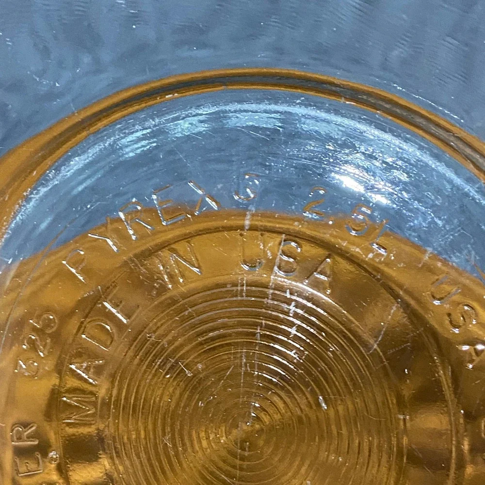 Pyrex 325 Clear‎ Glass Ribbed Mixing Bowl 2.5L Made in USA Vintage Kitchenware